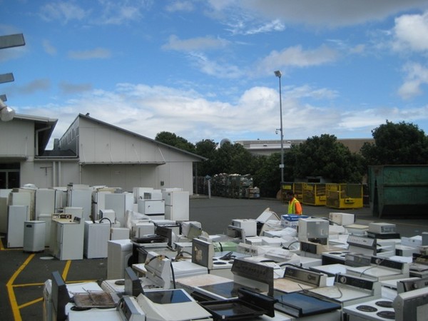 Some of the 500 appliances dropped off at the recent Auckland recycling day.